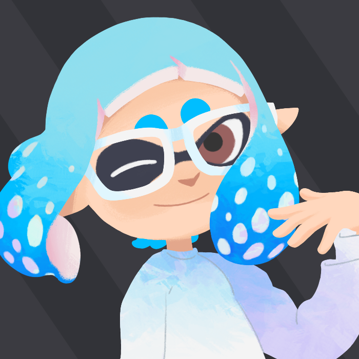 inkling with blue short hair